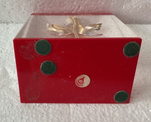 Fermacarte vintage Lucite con foglia d'acero canadese made in Canada adesivo - Foto 4 di 4