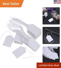 500 Pack Elegant White Price Tags with String for Jewelry  Clothing Display