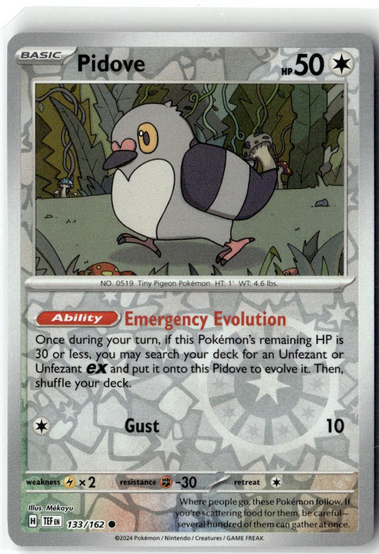 Pidove 133/162 Common Temporal Forces Pokemon Reverse Holo NM/M
