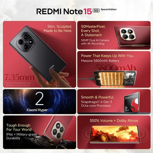 REDMI Note 15 SE 5G (Black, 128 GB 8 GB RAM) Snapdragon 6 Gen 3 Global Version. - Picture 2 of 9
