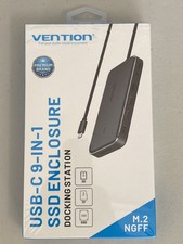 USB C Hub 9-in-1, USB A, HDMI SD/TF Cards  SSD Enclosure Docking Station - NEW 