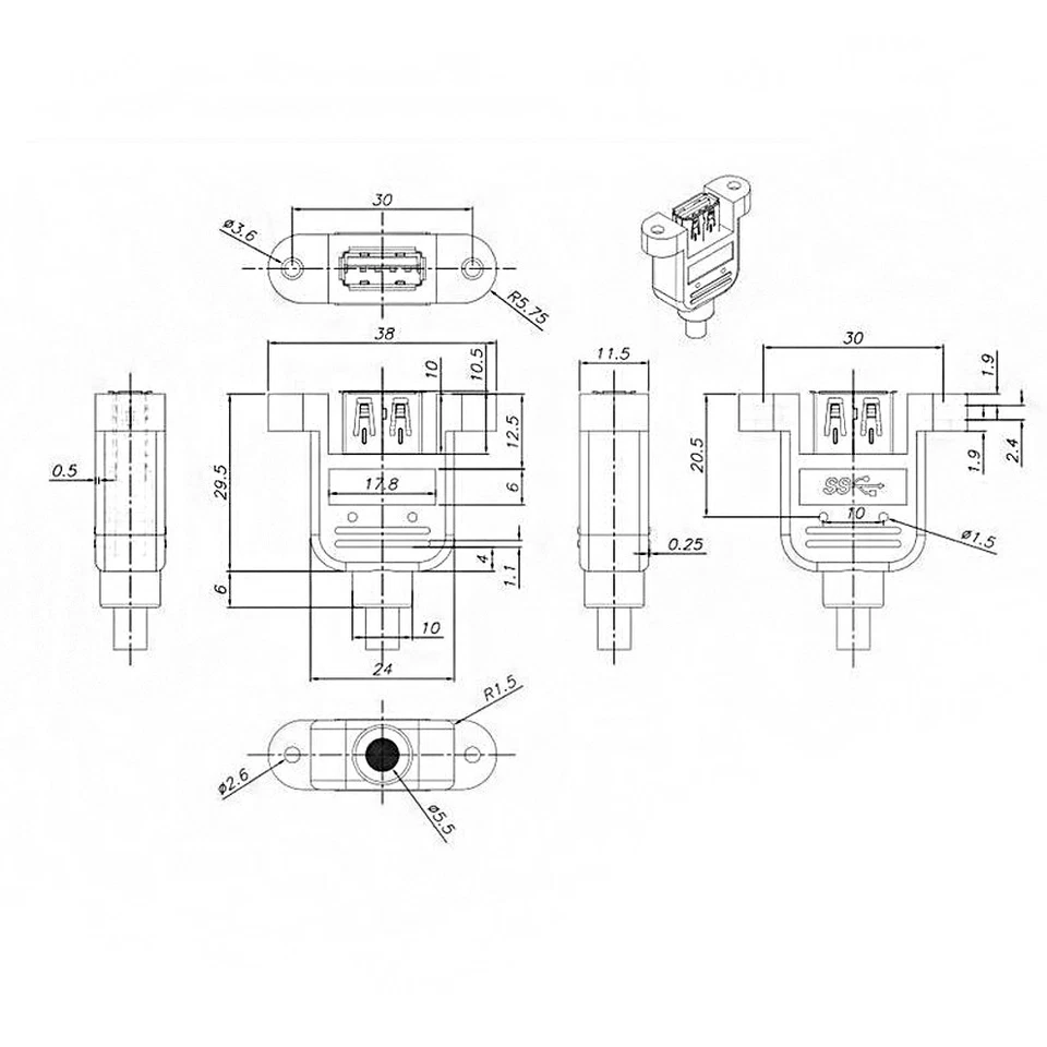 USB 3.0 Extension Cable Lead A Male To Female Extention With Screw Holder 0.3-5M - Image 2 of 4