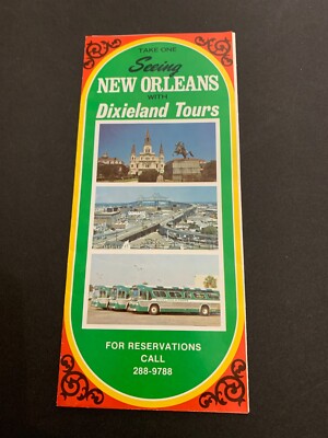 1970's Seeing New Orleans with Dixieland Tours Brochure New Orleans Louisiana