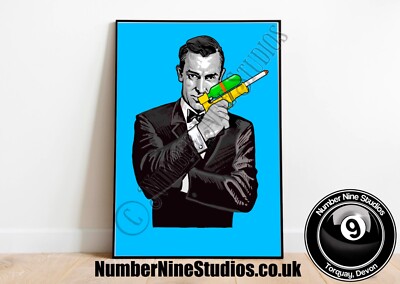 James Bond/Sean Connery Artwork Illustration, limitiert/selten, vom Künstler signiert. 