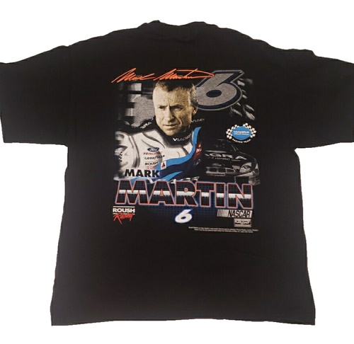 Vintage Mark Martin Checkered Flag Sport Racing T-shirt Double Sided Mens XL EUC - Picture 2 of 10