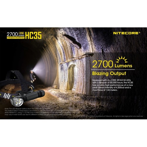Nitecore HC35 2700 Lumen USB Wiederaufladbare Stirnlampe Wasserdicht Magnetische Heckkappe - Bild 2 von 12