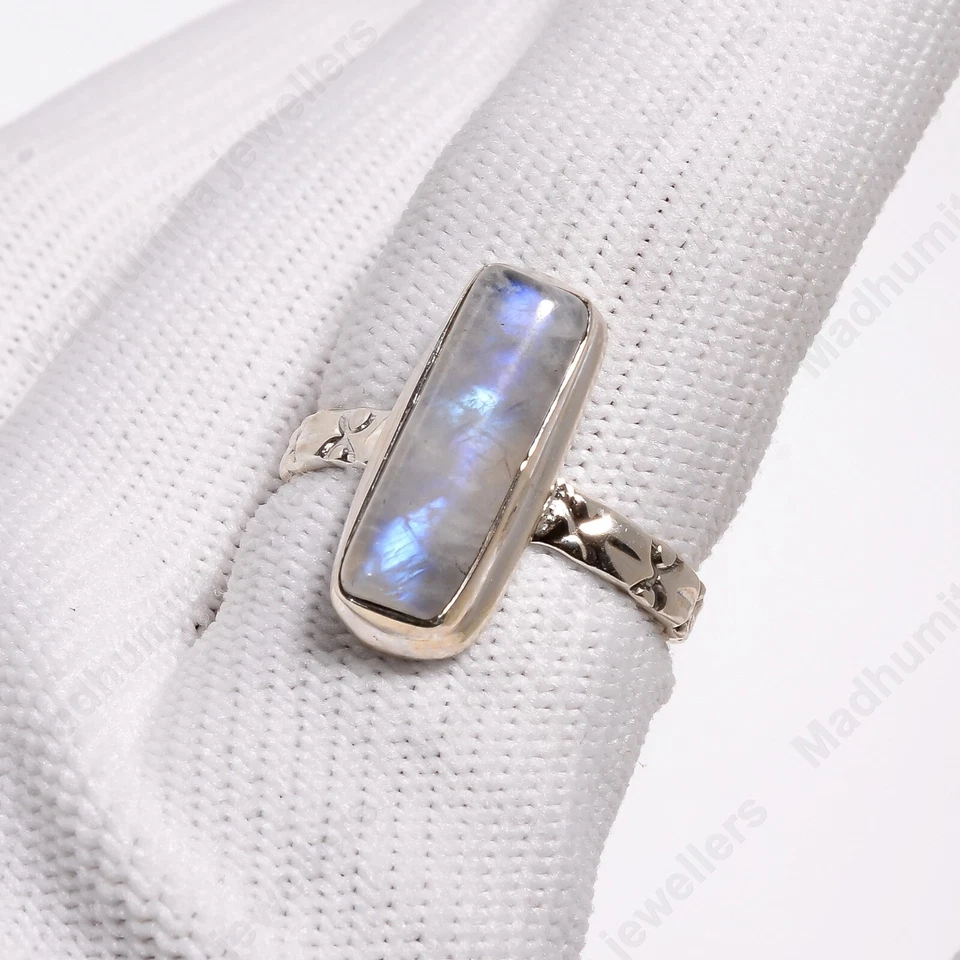 Rainbow Moonstone Ring, 925 Sterling Silver Handmade Ring, Women Jewelry Ring - Image 2 of 4