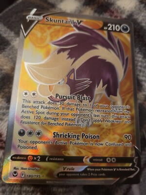 Skuntank V 180/195 Full Art Silver Tempest Pokemon Card | eBay