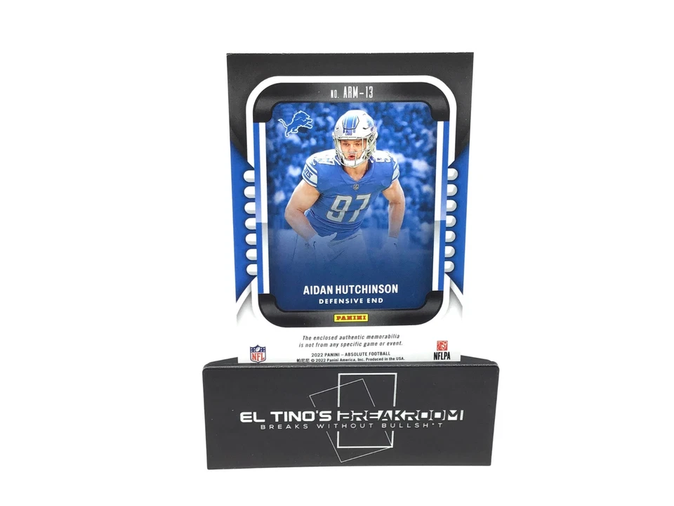 AIDAN HUTCHINSON 2022 Absolute Football RC Patch ARM-13 LIONS - Image 2 of 2