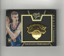 KRISTAPS PORZINGIS RC 2015-16 PANIN BLACK GOLD TEAM EMBLEM PATCH 🔥 SSP CASE HIT