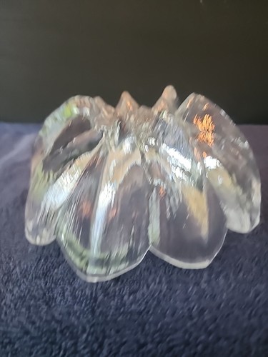Kosta Boda Mats Jonasson Water Lily Monet Textured Glass Flower Bowl Vintage - Picture 3 of 12