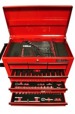 Hilka Tool Storage Trolley Chest Roll Cabinet & Eva Socket Spanner Tool Set