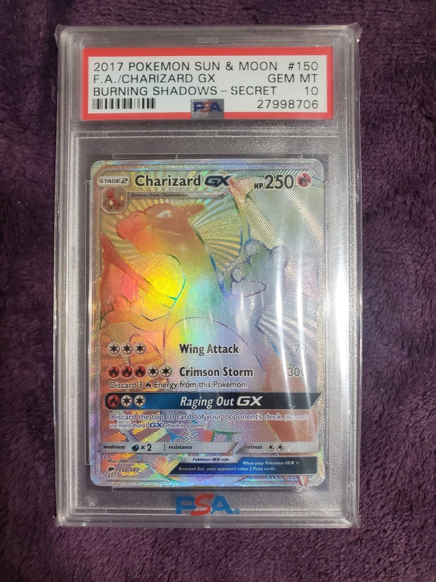 2017 Pokemon Burning Shadows 150/147 Charizard GX Secret Rainbow Rare PSA 10 Gem | eBay 2017 Pokemon Burning Shadows 150/147 Charizard GX Secret Rainbow Rare PSA 10 Gem | eBay
