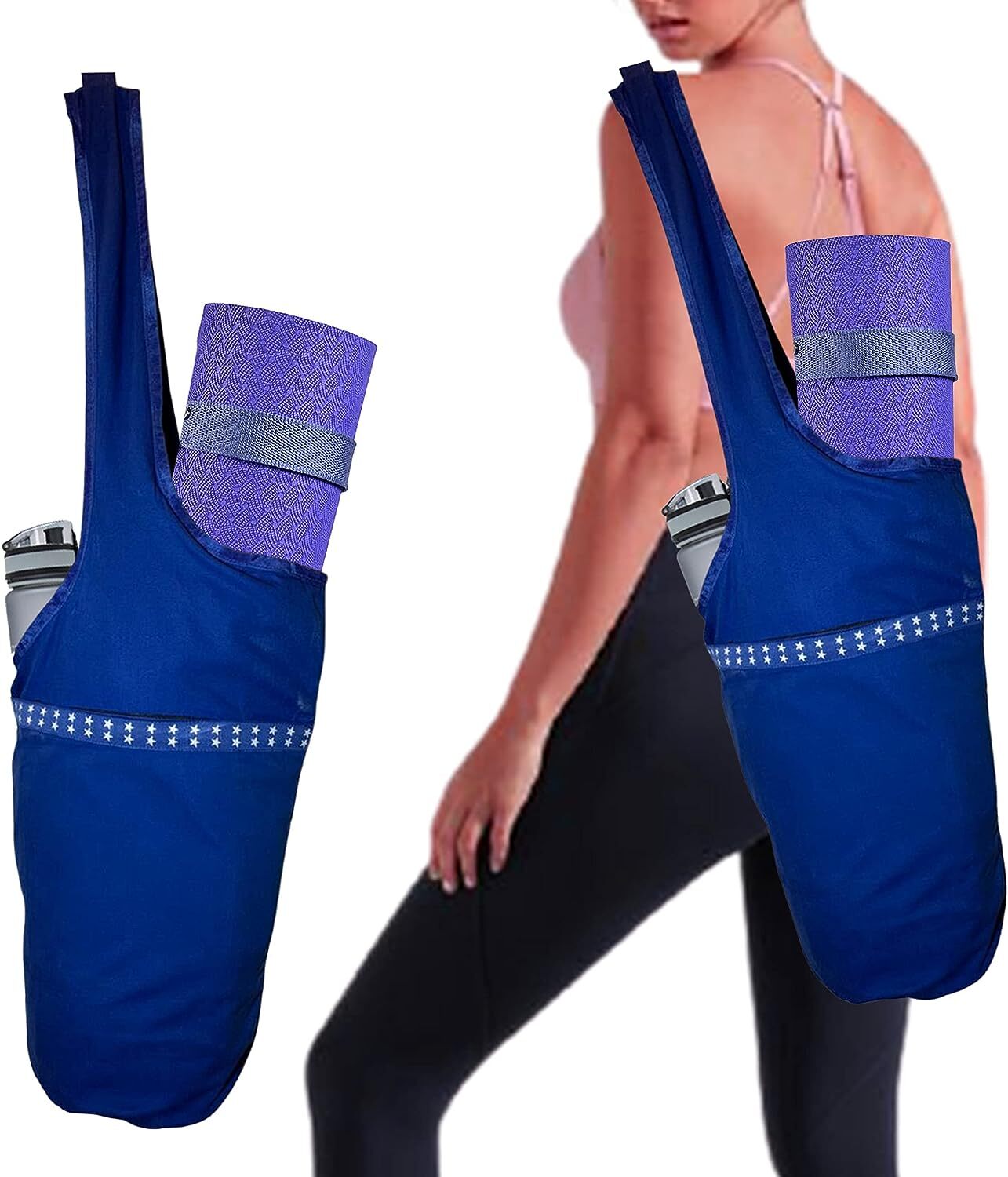 Yoga Mat Bags for Women | Yoga Mat Carrier with Large Zipper Pocket Backpack