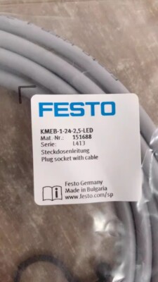 1pcs FESTO Plug Socket with Cable KMEB-1-24-2.5-LED 151688 | eBay