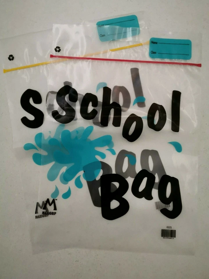 2x Maxigrip School Plastic Book Bags A4 Clear Big Deal Offer!