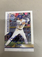 John Rave Signed Card 2019 Burlington Royals Team Card IP Auto