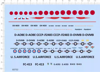1/200 USAF F-102 F-102A Delta Dagger Soviet air force Markings Water Slide Decal