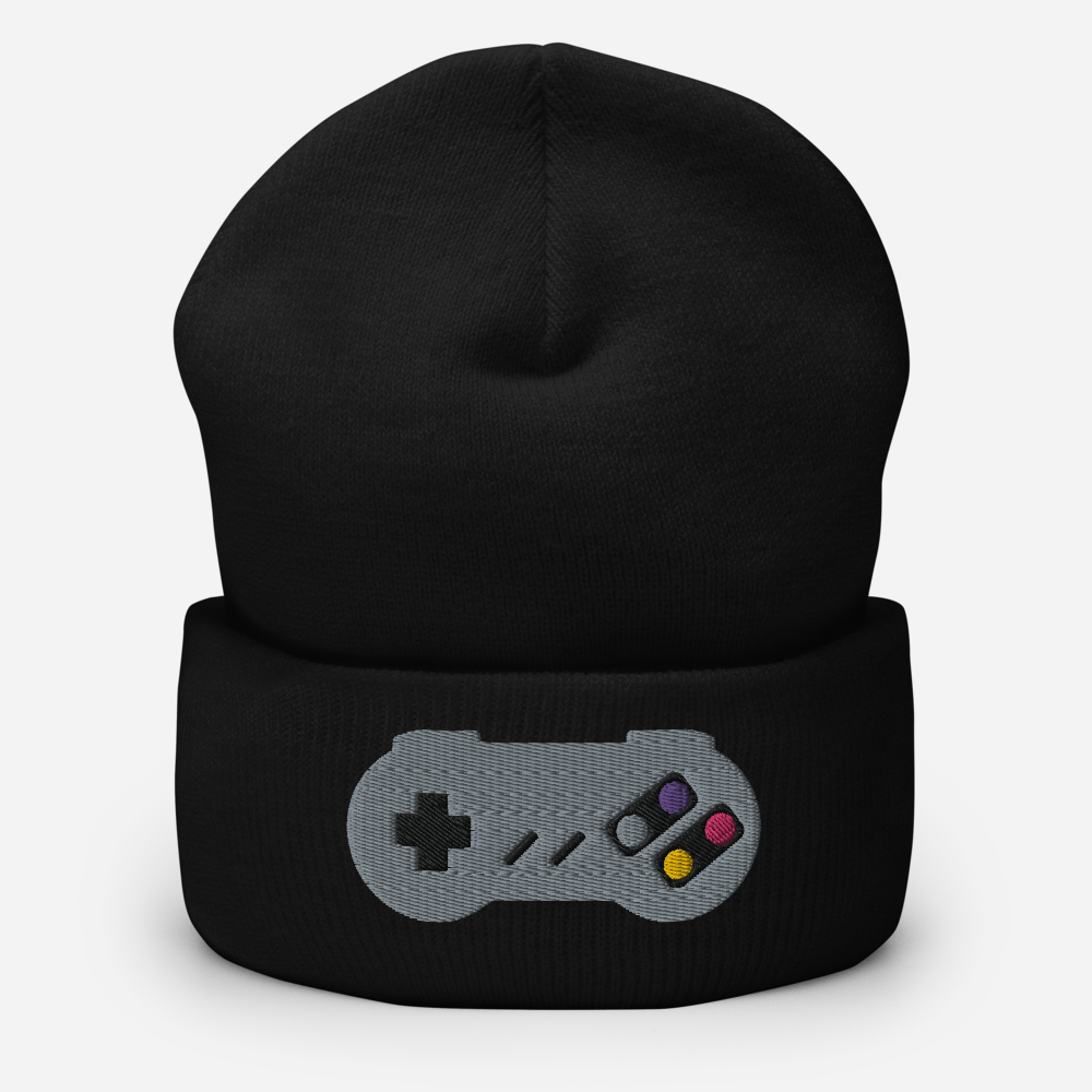 Beanie Cap Retro 90's Game Console Cuffed Hat for Old School Gamers-image