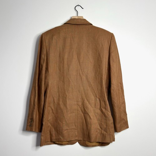 VINTAGE Liz Claiborne Collection Linen Blazer Light Brown Union Made size 6 - Picture 5 of 10