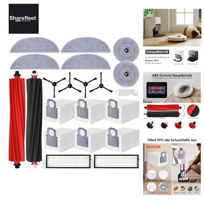 Zubehörset für Roborock S8 Maxv Ultra, oGoDeal 6*Staubbeutel 2*Main Rollbürst...