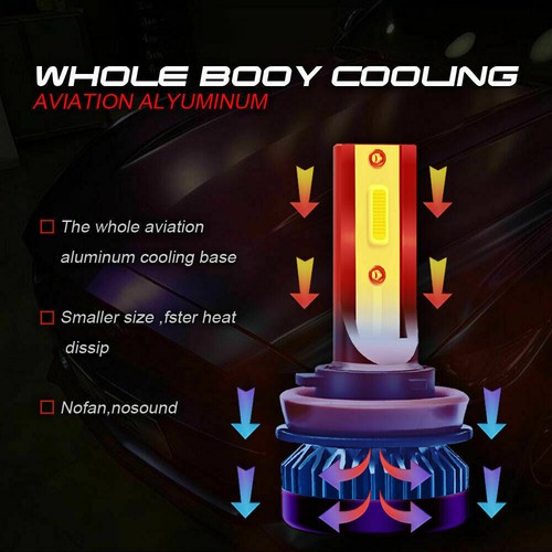 4 Bulbs 6000K For Honda Civic 2006-2011 LED Headlight Kit Combo High Low Beam - Foto 6 di 13