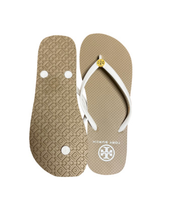 Tory Burch THIN STRAP Flat US 10 Flip Flops White Fit to US 9.5 Summer   