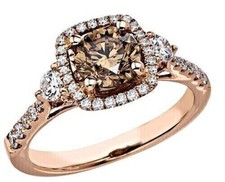 2Ct Lab Created Chocolate Diamond Wedding Engagement ring 14K Rose Gold Plated