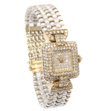 Cartier Elise Manual-winding Watch 18KYG Diamond Pearl 184502