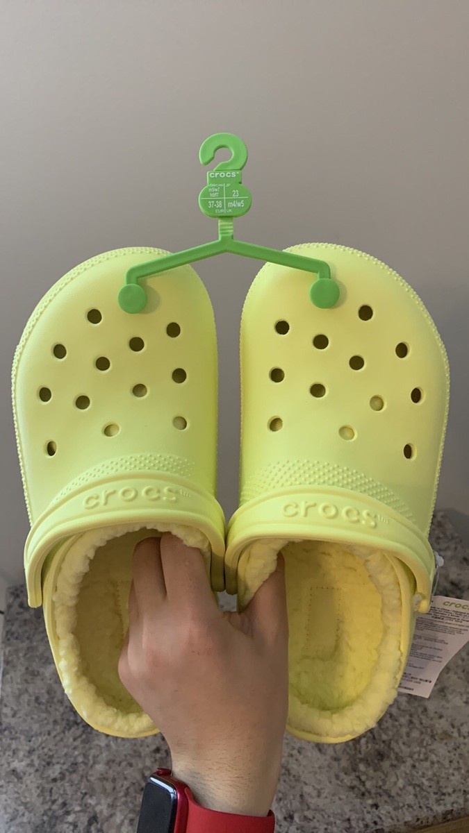 Neon Yellow Fur-Lined Crocs | eBay display picture 2