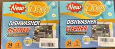 2 Dove@ Dishwasher Cleaner Deodorizer Descaler Tabs, 48 Pcs Heavy Duty Degreaser