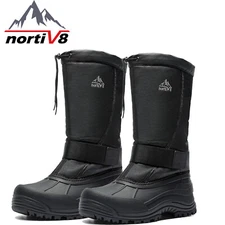 NORTIV8 Men's Winter Warm Snow Boots Waterproof Outdoor Knee High Ski Boots