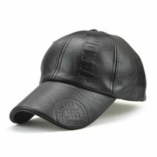 Chapeau militaire en PU Cuir pour homme casquette militaire à plat chapeaux