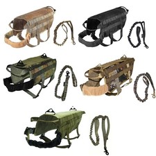 TACTICAL DOG VEST  LEASH CANINE MOLLE HARNESS HUNTING TRAINING MILITARY ARMY