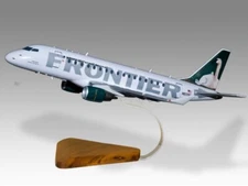 Embraer 170 Frontier Airlines Swan Desk Wood Airplane Model Large Scale 1/72