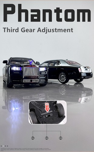 1:22 Rolls Royce Phantom Alloy Car Model Diecast & Toy Vehicles Metal Gift Kids - Picture 20 of 28