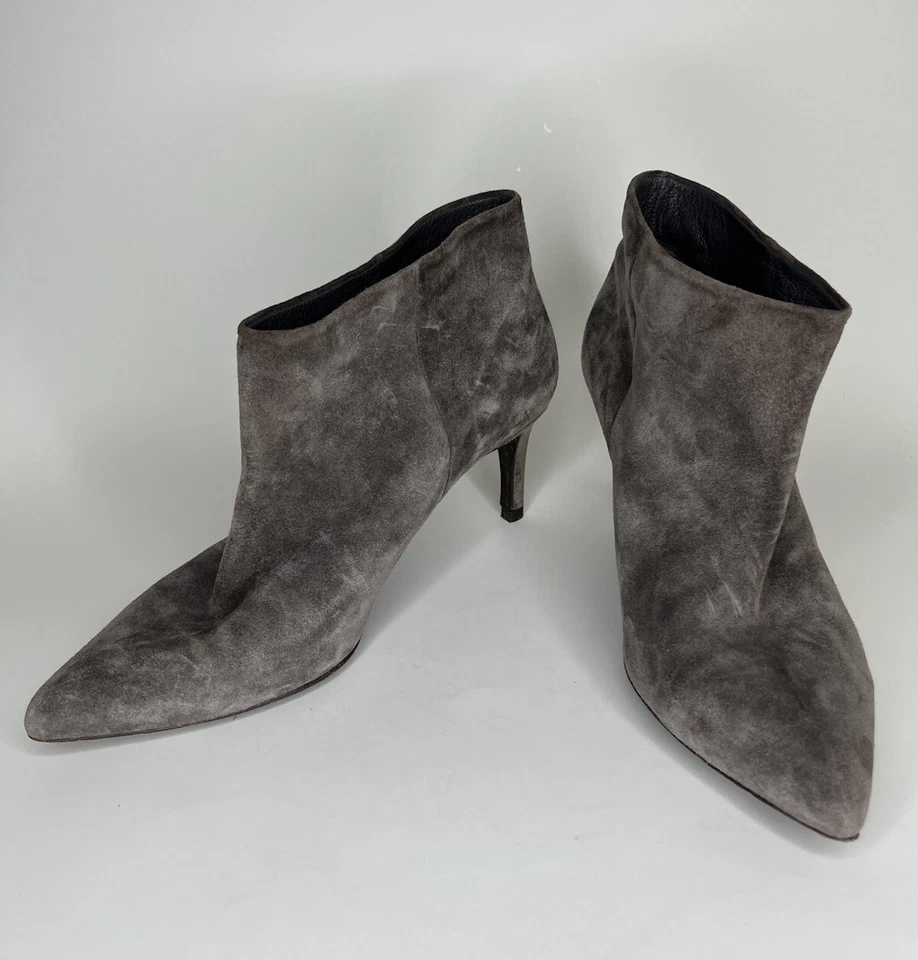 Pedro García España 靴子 高跟鞋 拉靴 女式 尺码 39.5 US 8.5 灰色麂皮绒 — 第 2/4 张图片