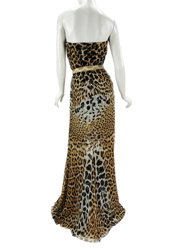 NWT Yves Saint Laurent 2012 Collection Silk Leopard Print Corset Maxi Dress Fr40 - Picture 8 of 16