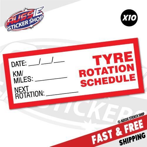 10X TYRE TIRE ROTATION SCHEDULE SERVICE DUE Sticker | eBay