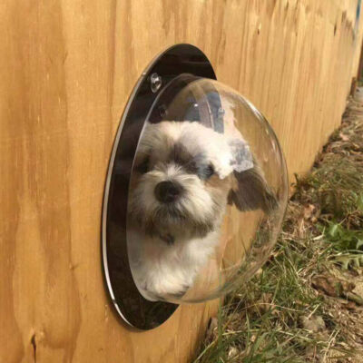 Pet Peek Fence Bubble Window For Dog Cat Acrylic Dome Fence Window Clear Acrylic