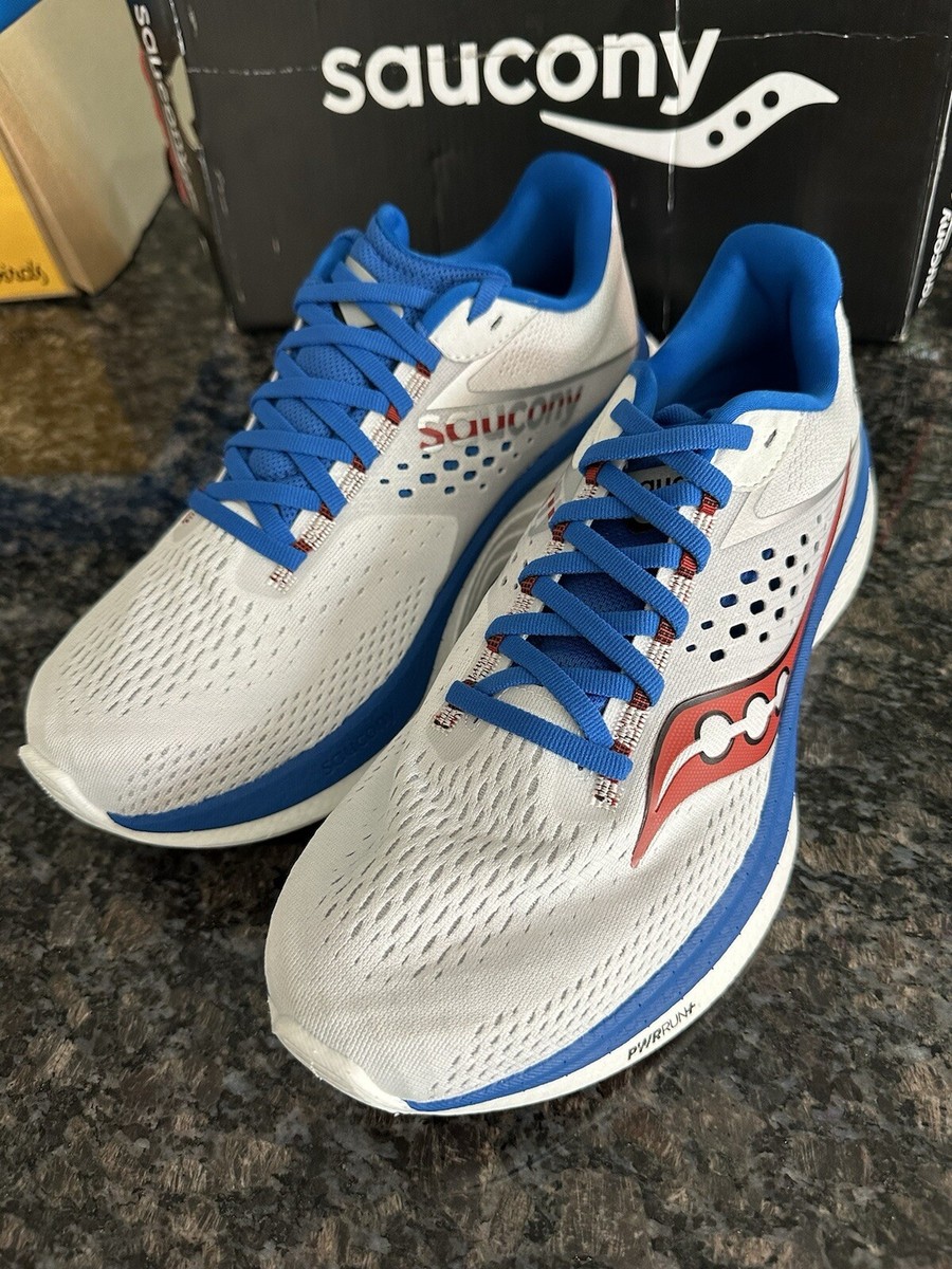 Men's Sneakers Saucony Ride 17 Running Shoe Size Red, White