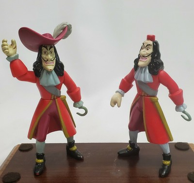 Vintage Disney Captain Hook Action Figures (2) 5 1/2