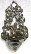 Fr&uuml;her "Weihwasserkessel" (19.Jhd.) - SILBER - 2xMEISTER-PUNZE - Gei&szlig;el-Christus