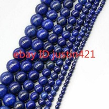 4mm-20mm Blue Lapis Lazuli Gemstone Round Spacer Loose Beads Jewelry Making 15"