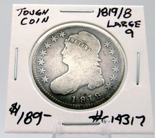 1819/8 U.S. NICE 50 CENT Capped Bust Half Dollar RARE STUNNING FINE EYE #6426CHH