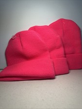  3 Unisex Plain Warm Knit Beanie Hat Cuff Skull Ski Cap Pink All 3
