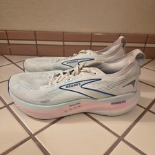 Brooks Glycerin GTS 21 Womens 10 Wide White Blue Pink Running Shoes 1204351D110
