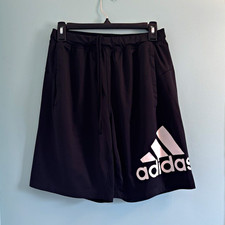 adidas Men's Athletic Shorts M Black Gym Training Drawstring Elastic Waist