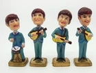 Vintage Beatles 4" Cake Toppers Bobble Heads Nodders 1960's Hong Kong
