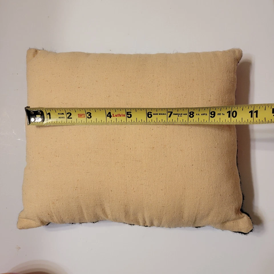 Almohada de punta de aguja Bargello vintage vibrante geométrica brillante colorida hecha a mano Foto 4 de 4